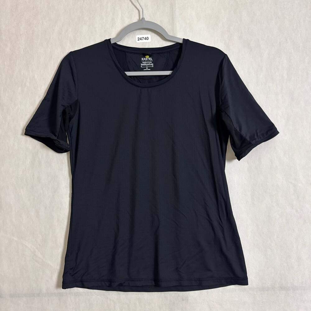 Kastel Denmark Women's Medium Black Nylon Short Sleeve Vented Pullover Sun Shirt